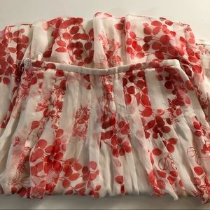BarriePace White with Pink Florals Maxi Skirt, Size 6